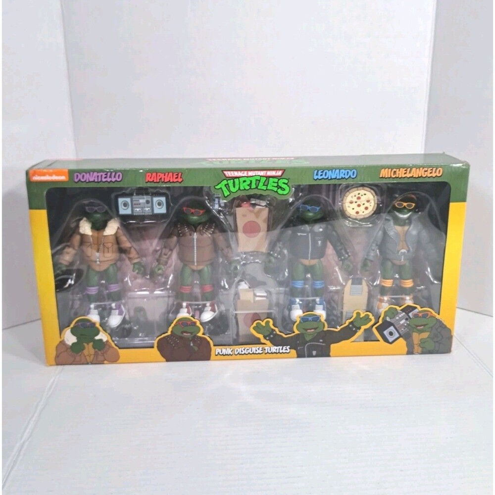 NECA TMNT Punk Disguise Turtles 2024 Action Figures 4-Pack NEW Not Mint Box